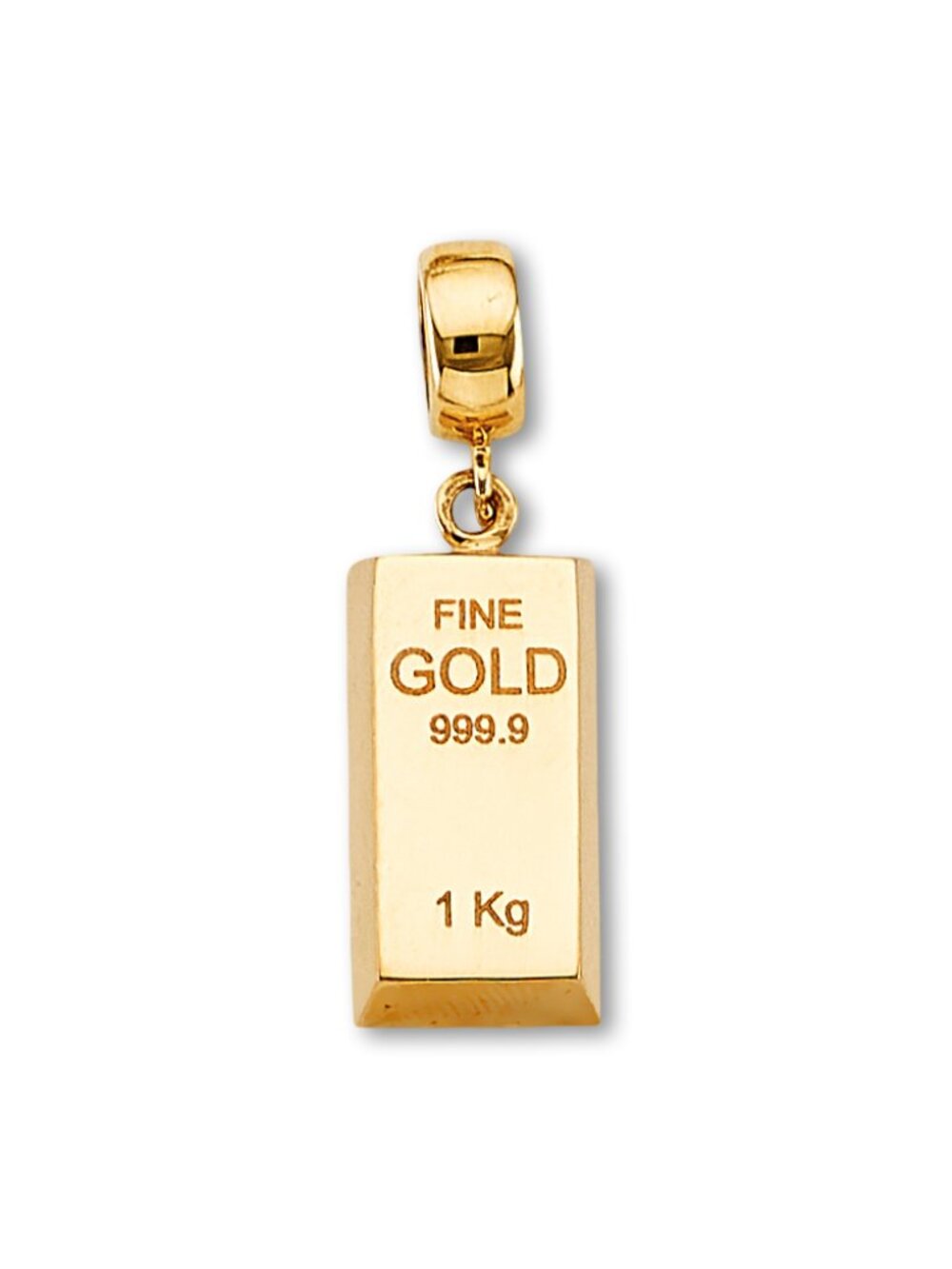 14K Yellow Gold Bar Charm Pendant | Minimalist Charm By Tehrani Jewelry